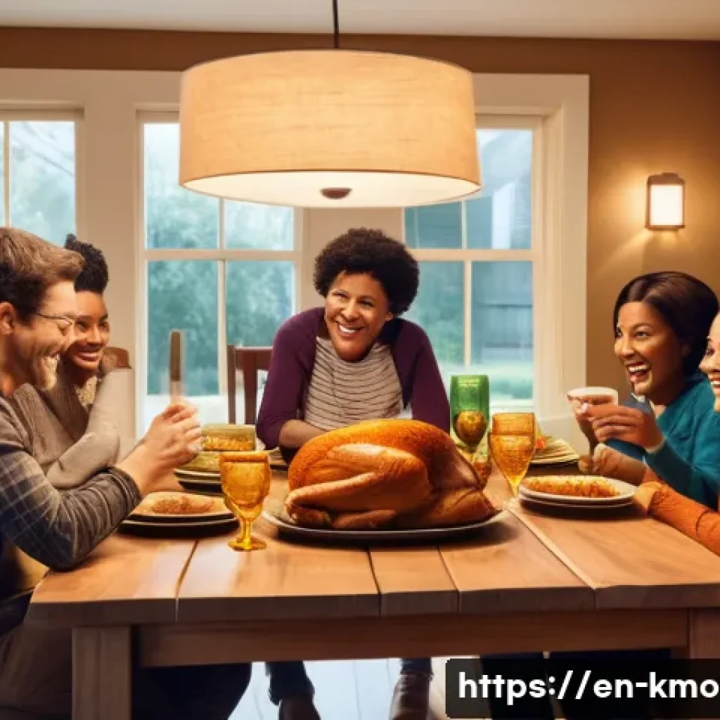 이병헌 감독의 코미디 영화 스타일 - A cozy, warmly lit family dinner scene in a modern American suburban home, featuring a diverse group...