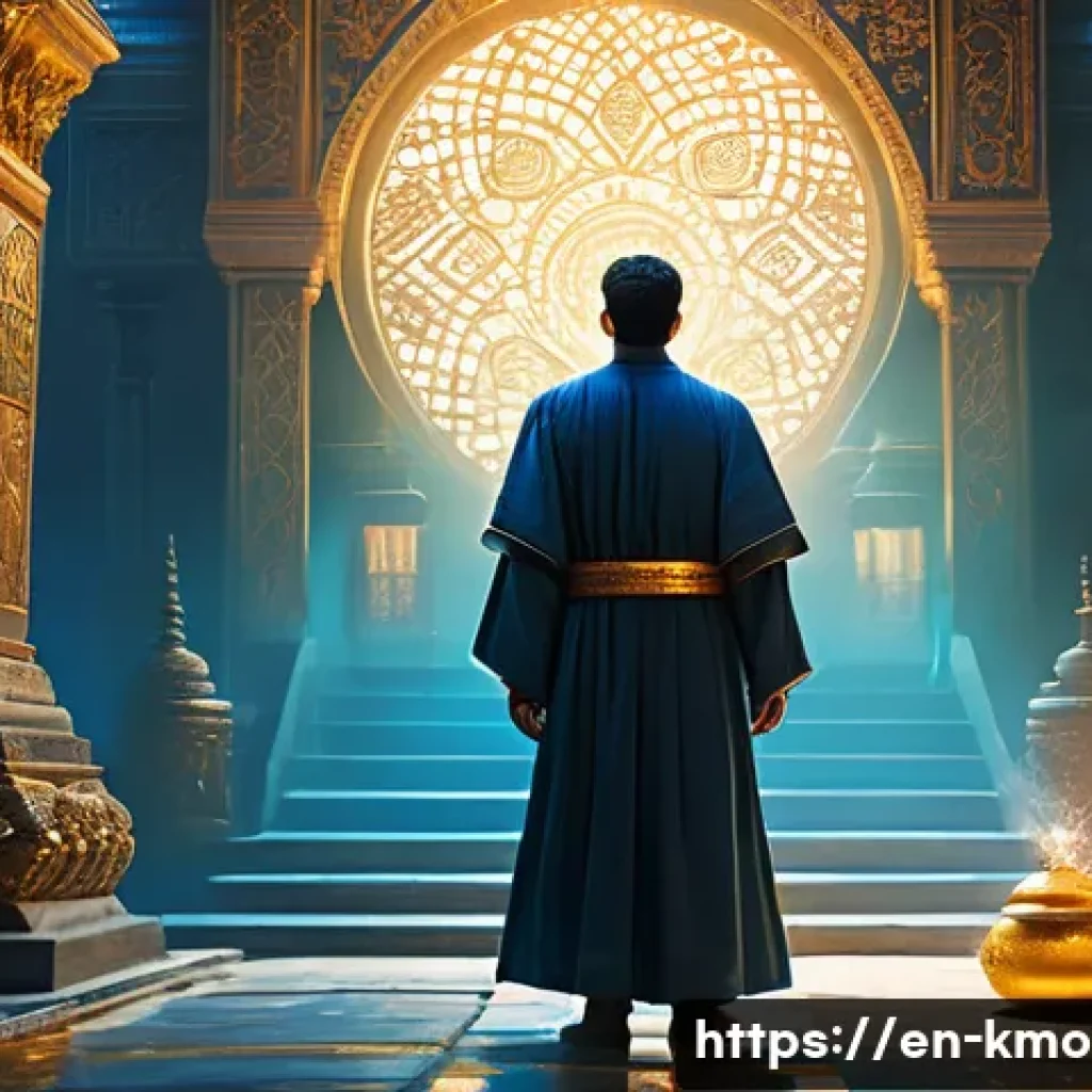 영화 신과함께 1편과 2편 비교 - A richly detailed, mythological underworld scene featuring a sorrowful protagonist confronting his p...