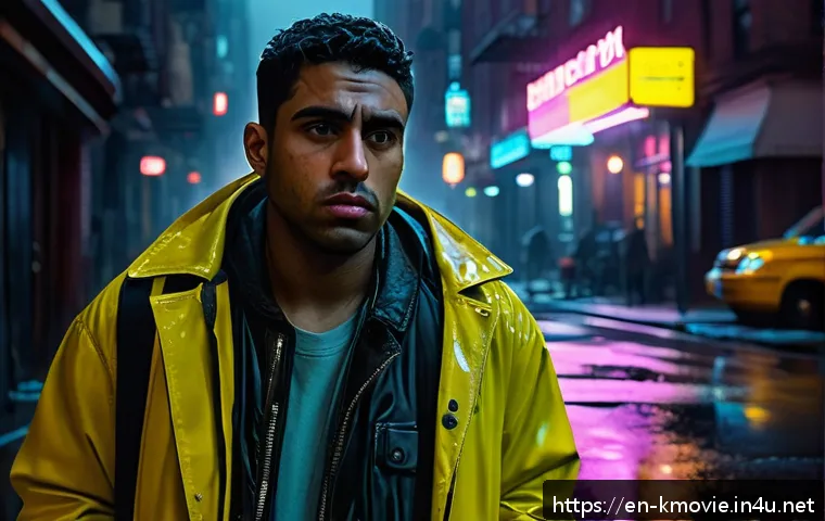 택시운전사 의 흥행 요인 분석 - A moody, atmospheric nighttime New York City street scene inspired by Taxi Driver, featuring gritty ...