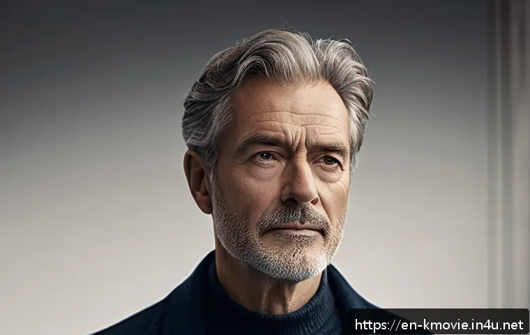 최민식과 류승룡의 연기 비교 - A close-up portrait of a seasoned actor embodying controlled subtlety in emotional expression, featu...